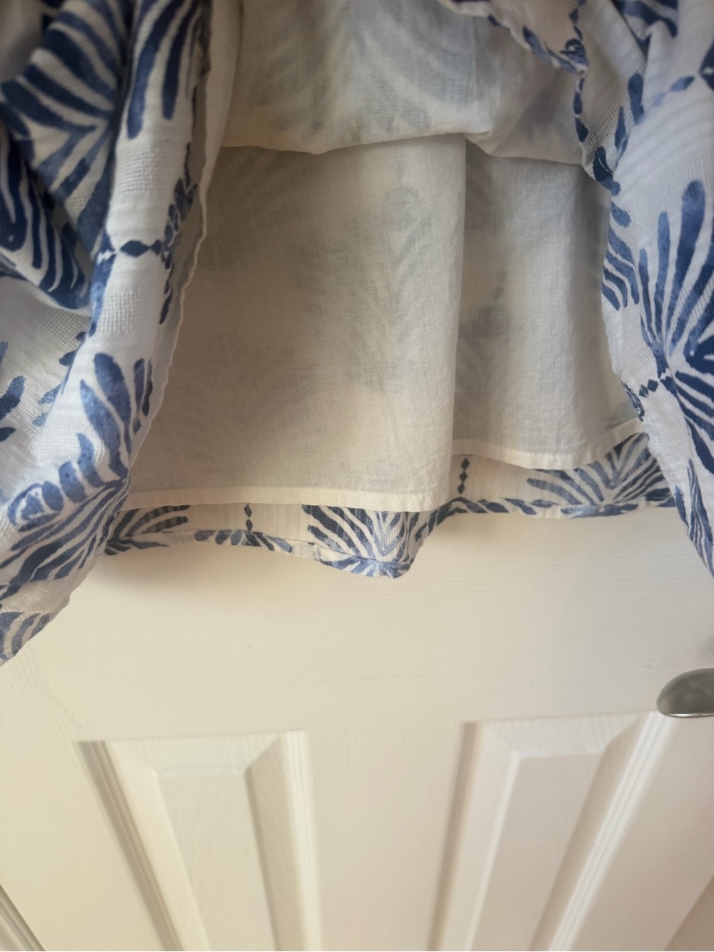 J. Jill White Cotton Dress with Blue Botanical Print - Picture 5 of 8
